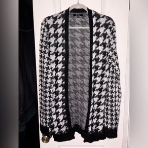Black and white cashmere cardigan